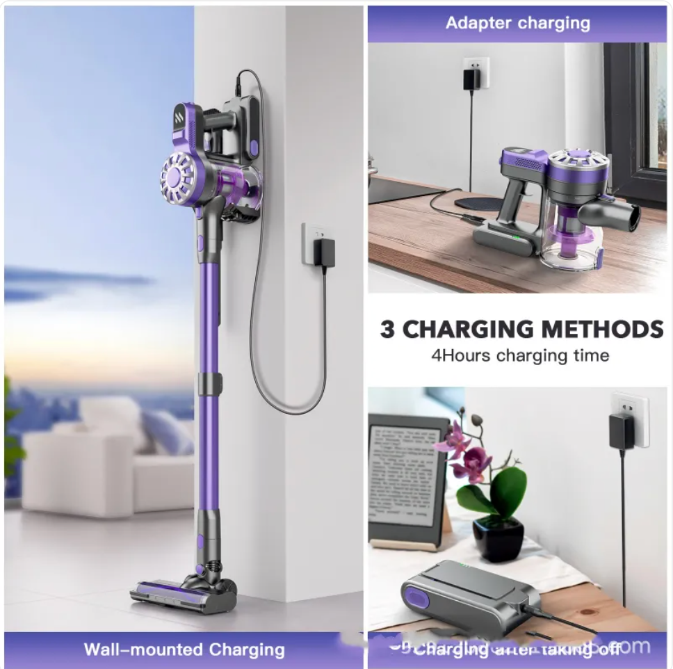 Cordless Stick Vacuum - Lightweight 150W Home & Pet Hair Cleaner