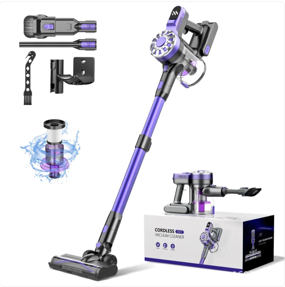 Cordless Stick Vacuum - Lightweight 150W Home & Pet Hair Cleaner